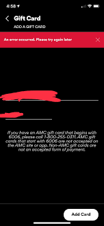 See more ideas about amc, cards, gift card. App Error Unable To Load Gift Cards Onto Amc Card Anyone Experiencing Know Anything About This Issue Amcsalist