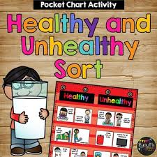 healthy and unhealthy sort for pocket chart healthy habits tpt