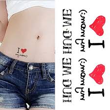 There are a wide range of mother daughter tattoo options you should consider, the half butterfly wing for instance is a great idea because the mum can spot the right wing while the daughter can spot the left wing. Amazon Com Oottati Small Cute Temporary Tattoo I Love Mom Words Quote Hug Me Set Of 2 Beauty Personal Care