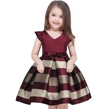 Bow Stripes Little Lady Dress Girls Striped Dress Girls Formal Dresses Kids Party Dresses