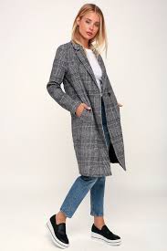 Black And White Coat Womens Chilly Out Black And White Glen Plaid Long Coat White Blazer Women Plaid Winter Coat Black And White Coat