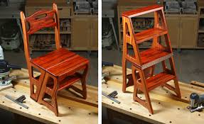 If you can then just convert this nifty little chair to the needed stool then back again to a daily use piece of furniture you save even more space. Project Plan Convertible Step Stool Chair Woodworking