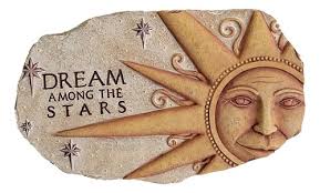 23 Inch Tall Bronze Finish Cast Iron Sun, Moon Face and Stars Celestial  Sundial