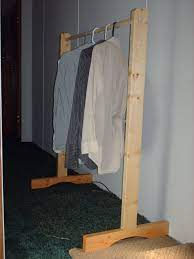 In our old house, we did a quick, heavy duty clothes rack to hold snowmobile suits, ski clothes, etc., in our basement where no closets existed. Portable Yard Sale Clothes Rack By Cobra5 Lumberjocks Com Woodworking Community