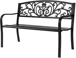 Consider whether you want to chill and lounge in them, keep an eye on your children when they are playing by the pool, or use them by the dining table during mealtime. Amazon Com Vingli 50 Patio Park Garden Bench Outdoor Metal Benches Cast Iron Steel Frame Chair Front Porch Path Yard Lawn Decor Deck Furniture For 2 3 Person Seat Kitchen Dining