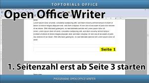 Openoffice writer index drucker bzw. 1 Seitenzahl Z B Erst Ab Seite 3 Beginnen Open Office Writer Toptorials