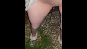 Pissing Outside Desperate Pee in Public Full Bladder Couldnt Hold it  Amateur Petite Girl Omorashi