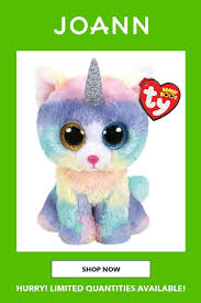 Ty Inc Beanie Boos Regular Heather Cat With Horn Joann Beanie Boos Ty Stuffed Animals Ty Toys