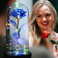 Galaxy Rose Birthday Gifts with Led Light for Women Mothers  Day,Christmas,Valentine Day,Anniversary(Blue)