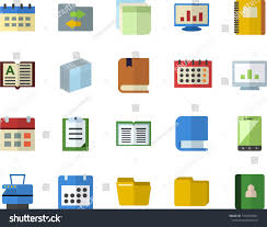 Color Flat Icon Set Calendar Flat Vector Clipboard Computer Chart File Sticker Copy Machine Book Textbook Notebook S Flat Icons Set Icon Set Flat Icon