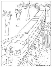 Illustration of a bullet train running through a tunnel. Free Trains Coloring Pages For Download Printable Pdf
