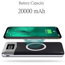 20000mah Qi Wireless 2usb Ports Charger 5w Pad Power Bank Built In Wireless Us 16 52 Portable Battery Charger Wireless Charger Powerbank