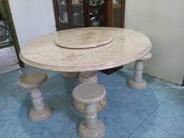 Jual Meja Makan Fullmarmer Bundar Putar Set Kursi Bundar Marmer Di Lapak Onyx Marmer Indah Bukalapak