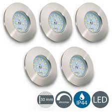 Viele badstrahler auf lager und sofort lieferbar. 5x Led Einbaustrahler Badezimmer Ultra Flach Dimmbar Ip44 Decken Spot