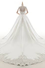 Usd 1099 A Line Tulle Satin Wedding Dress Beading Ld4139 Wedding Dress Buttons Long Train Wedding Dress Wedding Dresses