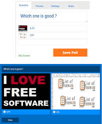I would recommend using pollerr : 5 Free Image Polls Creator Websites For Online Voting