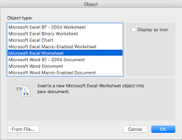 Insert An Excel Spreadsheet Into Word 2016 365 2019 Documents Easytweaks Com