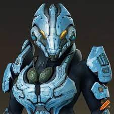 A female sangheili warrior from the halo video game series on Craiyon