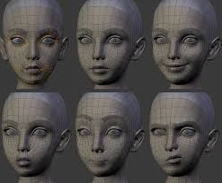 First Head Face Topology Topology 3d Model Character