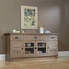 Sauder Harbor View Tv Stand For Tvs Up To 70 Salt Oak Furniture Walmart Com Too Wide 399 00 0 Tv Stand With Storage Entertainment Credenza Furniture
