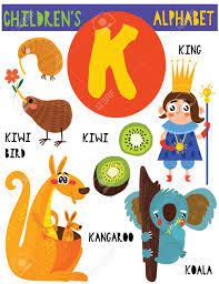 Crafts help kids show their creative side. Letter K Cute Children S Alphabet With Adorable Animals And Other Things Poster For Kids Learning English Vocabulary Cartoon Vector Illustration Royalty Free Cliparts Vectors And Stock Illustration Image 127312763