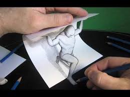 3d Trick Art How To Draw A Man Cool And Easy Draw 3d Art On Paper Youtube 3d Drawings 3d Paper Art 3d Art Drawing