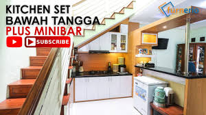 Kitchen set minimalis dapur kecil mini bar. Kitchen Set Minimalis Bawah Tangga Dengan Mini Bar Youtube
