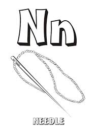 Letter n free alphabet coloring pages. Letter N Is For Needle Coloring Page Coloring Sun Coloring Pages Lettering Letter N