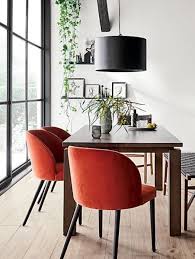 Camille Burnt Orange Velvet Dining Chair Reviews Crate And Barrel Dining Chairs Velvet Dining Chairs Furniture Dining Chairs