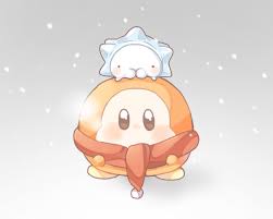 Kirby in a suit but the top layer is christmas. Snow Day Snom Waddle Dee Kirby