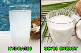 Coconut water, less commonly known as coconut juice, is the clear liquid inside coconuts (fruits of the coconut palm). Coconut Water Vs Coconut Milk How They Differ And What Their Benefits Are
