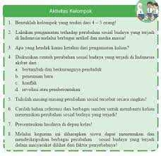 Mengerjakan Pr Diskusikan Contoh Perubahan Sosial Budaya Yang Terjadi Di Indonesia