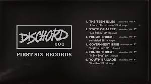 Minor threat, in my eyes and salad days aswell as the complete out of step album. Minor Threat Facebook