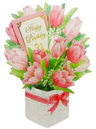 Bouquet Of Flowers For Mom Birthday Happy Birthday Flower Bouquet Tulip Pop Up Greeting Card Premium Greeting Cards Gift Happy Birthday Flower Birthday Flowers Bouquet Birthday Flowers