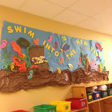 Swim Into The New Year Bulletin Board Idea Ocean Bulletin Board Ocean Classroom Science Bulletin Boards