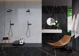 Finding the right floor tiles is essential if you are looking to create a bathroom floor which is both stylish and practical. Bathroom Tile Ideas Use Large Tiles On The Floor And Walls Realgres