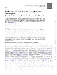 The course introduces students to the fundamental concepts of agricultural entomology and pest management including: Pdf Habitat Management For Pest Management Limitations And Prospects