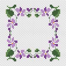 Violets Border Free Cross Stitch Pattern Cross Stitch Flowers Cross Stitch Border Pattern Cross Stitch Boarders