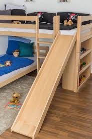 Etagenbett Spielbett Phillip Buche Massiv Natur Mit Rutsche Und Regal Inkl Rollrost 90 X 200 Cm Teilbar Etagenbett Spielbett Bett