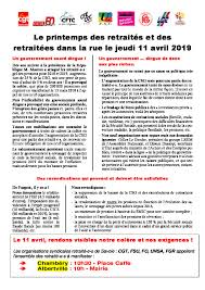 Le cheval intrépide sera de retour pour. Manifestation Des Retraite E S Le 11 Avril 2019 Cgt Union Departementale Savoie