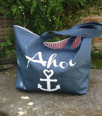 Badetasche Oder Strandtasche Ahoi Taschenmuster Taschen Beutel