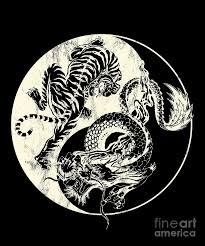 History of yin yang tattoo. Dragon Vs Tiger Tattoo Yin And Yang Beast Fight Drawing By Noirty Designs