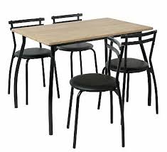 Fdw dining table set dining table dining room table set for small spaces kitchen table and chairs for 4 table with chairs home furniture rectangular modern. Argos Home Leon Oak Effect Dining Table 4 Black Chairs Ebay