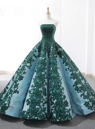 Black And Silver Gown For Debut Vintage Green Ball Gown Appliques Sequins Strapless Weddign Dress Beautydresses Ball Gowns Ball Dresses Gowns