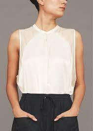 Off white polyester satin fabric for lingerie. Satin Beige Blouse