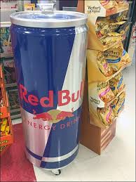 Red bull table for sale. Redbull Rolling Point Of Sale Cooler Fixtures Close Up Red Bull Fridge Beverage Cooler Cooler