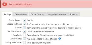 Htaccess Was Not Found Wp Fastest Cache