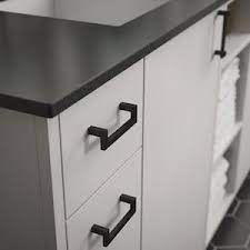 Brainerd Squared Modern 3 3 4 In Center To Center Matte Black Novelty Handle Drawer Pulls Lowes Com Matte Black Kitchen Hardware Black Cabinet Hardware Black Cabinet Handles