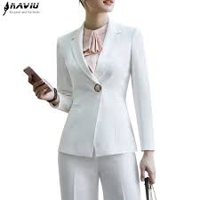 Black And White Suit Womens Fashion Black White Pants Suits Women New Formal Business Long Sleeve Slim Blazer And Trousers White Pant Suit Women Black And White Pants Womens Dress Suits