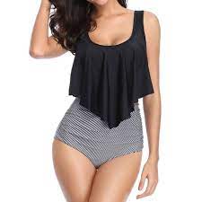 Starvnc Women 2 Pieces Floral Print High Waist Swimsuit Walmart Com Swimsuits High Waisted Plus Size Bikini Plus Size Tankini